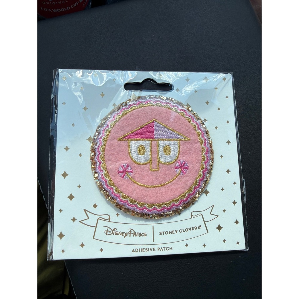 Disney Parks Stoney Clover Lane Pink Face Adhesive Patch Glitter Gold Border NEW